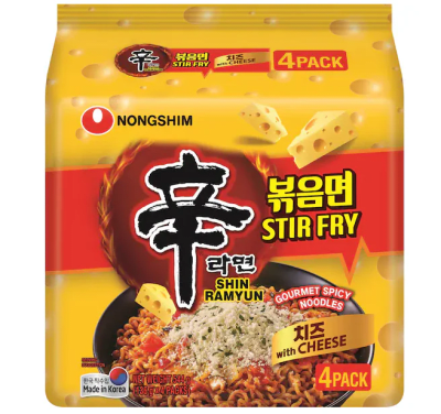 Fideos Inst. Queso Picante Shin Pack 4 Und
