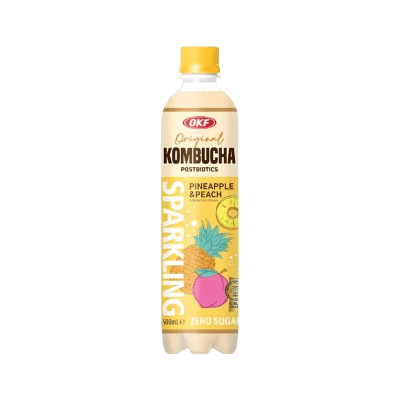 Gaseosa Kombucha Piña, Durazno  Zero Azucar 500ml